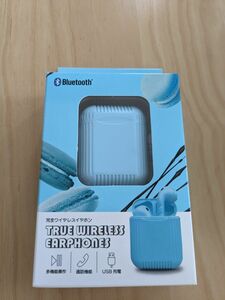 新品未開封　bluetooth ワイヤレスイヤホン 水色　ブルー