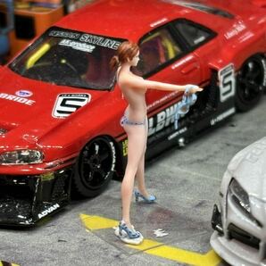 1:64 水着美女 水玉水色 ゼロヨンレース フィギュア トミカサイズ ジオラマ MINI GT LBWK 日本未発売マテル ミニカー MATTELドリフトの画像5