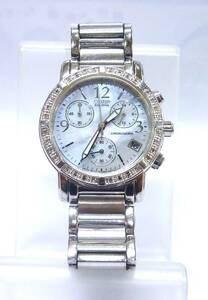 CITIZEN XC XC diamond bezel shell face chronograph lady's 