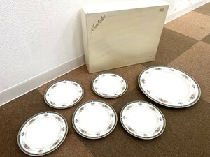 【未使用 保管品】Noritake ノリタケ BONE CHINA ボーンチャイナ KINGS CROSS 小皿5点 大皿1点 計6点セット 洋食器