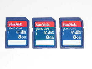 動作保証！SanDisk SDHC 8GB クラス④ 3枚セット　③