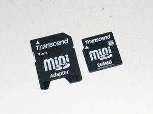 動作保証！Transcend miniSD 256MB SDカードアダプタ付