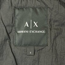 未使用並/M相当★アルマーニ/ARMANI EXCHANGE フードデカロゴ PUレザー ジップパーカー フーデットジャケット リング引手 中綿 メンズ 黒_画像9