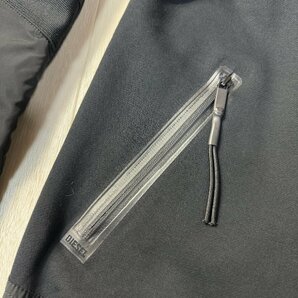 美品/L相当★ディーゼル/DIESEL ロゴジップ スエット ナイロン切替 フライトジャケット MA-1 ストレッチ 裏起毛 春アウター メンズ 黒の画像6