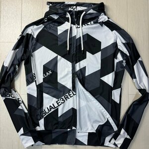  unused average /XL size *unopiuunoug.-retore/1PIU1UGUALE3 multi total pattern folding crane stretch Parker double Zip jacket men's 