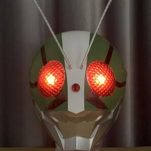 当時物 FRP製 激レア 1/1 マスク LED付き レプリカマスク プロップ コスプレ アトラク 仮面ライダー THE FIRST 2号 1号の画像2