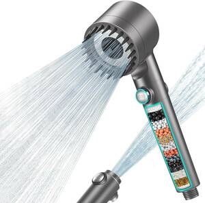 シャワーヘッド MEKO マイクロナノバブル ミスト 3+1段階モードシャワー 浄水 手元止水 水圧調整 極細水流 塩素除去 肌ケ