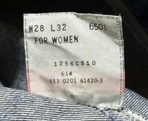 濃いめ USA製 Levi's リーバイス 501 6501 FOR WOMEN ボタン裏553刻印 レディース ストレート デニム パンツ ジーンズ / 00s 01年製_画像10