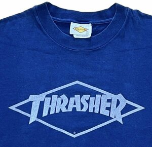 良品 当時物 90’s ビンテージ THRASHER magazine スラッシャー マガジン リフレクター ロゴ プリント 半袖 Tシャツ / SK8 スケートボード