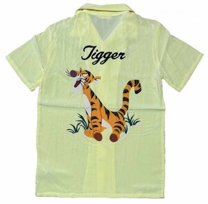 極美 Disney ディズニー ティガー柄 半袖 レーヨン100％ アロハ シャツ / オープンカラー 開襟 シャツ