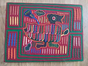  Vintage mola embroidery [. person .UFO ] panama ma patchwork quilt South America fine art race handicrafts Mola Panama tradition industrial arts .. Fork art 