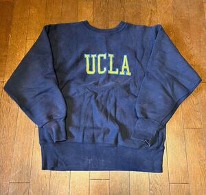 1980-90s UCLA 目無しリバースウィーブクルーネックL 刺繍トリコタグ