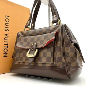 【美品 鑑定済み】 LOUIS VUITTON ルイヴィトン ダミエ エベヌ ナイツブリッジ ハンドバッグ トートバッグ ショルダー 肩掛け 茶色 N51201