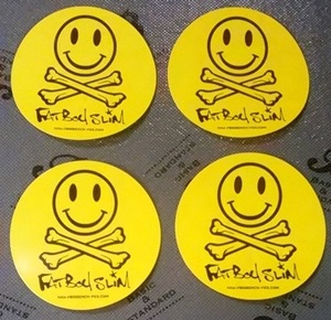 ★非売品 DJ ファットボーイ・スリム Fatboy Slim ステッカー 4枚セット★BIG BEACH FESTIVAL スマイリー フェイス Smiley Face スマイル