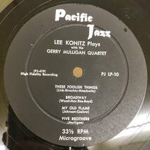 (10inch) Gerry Mulligan Quartet Plus Lee Konitz【PJLP-10】アメリカ盤 Pacific Jazz DG Flat ジェリー・マリガン / リー・コニッツ_画像7