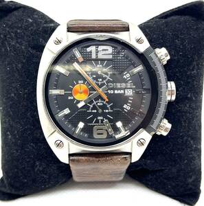 中古　DIESEL ディーゼル　DZ4204 メンズクォーツ腕時計　カジュアル　稼働確認　電池切　革ベルト/3364
