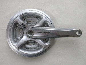 【中古】シマノ フロントチェーンホイール３速（右側のみ）：170mm, 24/34/42T, 695g 【送料無料】