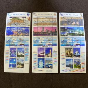 ☆日本開港１５０周年記念 ☆函館 ☆横浜 ☆長崎☆3シートセット売り☆1シート80円切手10枚