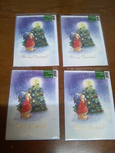 Art hand Auction Nouveau ★Lot de 4★ Cartes de Noël (4 cartes), Documents imprimés, Carte postale, Carte postale, autres