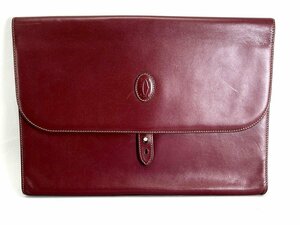 Cartier カルティエ マストドゥカルティエ クラッチバック セカンド レザー ボルドー[03-3615