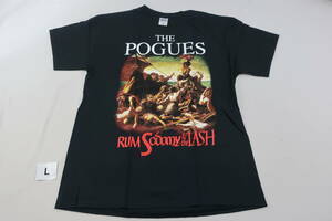 ★パケット発送/同梱・値下不可【送400円】6535　THE POGUES　ポーグス　メンズ　バンドTシャツ　カットソー　ロック　綿100％　L　黒