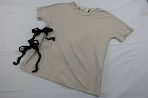 【送900円】　541　MARNI　マルニ　イタリア製　レディース　半袖Tシャツ　カットソー　グレー系　42　サイドリボン　綿100％