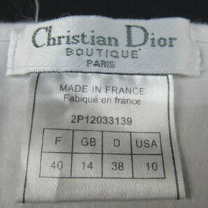 ★パケット発送/同梱不可【S送400円】1176 Christian Dior クリスチャンディオール フランス製 レディース Tシャツ 白×マルチ F 40の画像3