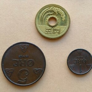 外国コイン ノルウェー (Rー６４１) 古銭 ５オーレ硬貨 １オーレ硬貨 おまとめ ２枚 の画像10