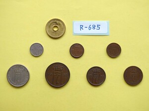 外国コイン　ノルウェー 　(Rー６８５)　古銭　ノルウェーの硬貨　おまとめ　７枚