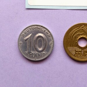 外国コイン 東ドイツ (Rー６３３) 古銭 １０ペニヒ硬貨 １９５０年 アルミニウム硬貨の画像2