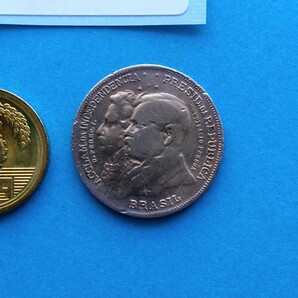 外国コイン ブラジル (Rー６４５) ２０００レイス銀貨 １９２２年の画像2