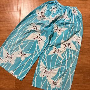  yukata remake trousers wide pants easy lining none butterfly .