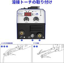 半自動溶接機 MIG200M AC100V 1台両用 MMA・MIGインバータ アーク溶接機 小型軽量で手軽に移動が可能 家庭用 電気溶接機 日本語説明書_画像3