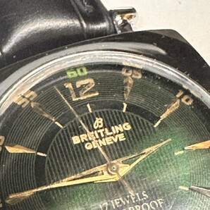 ヴィンテージ ブライトリング グリーン文字盤 手巻き ユニセックス腕時計 17jewels スイス製 seller refurbished 再生品の画像10