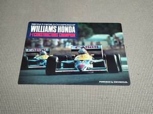 F1 ウィリアムズ・ホンダ 下敷き 1987 [WILLIAMS HONDA]