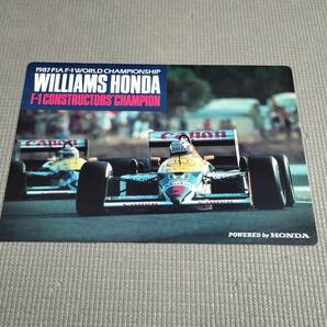 F1 ウィリアムズ・ホンダ 下敷き 1987 [WILLIAMS HONDA]