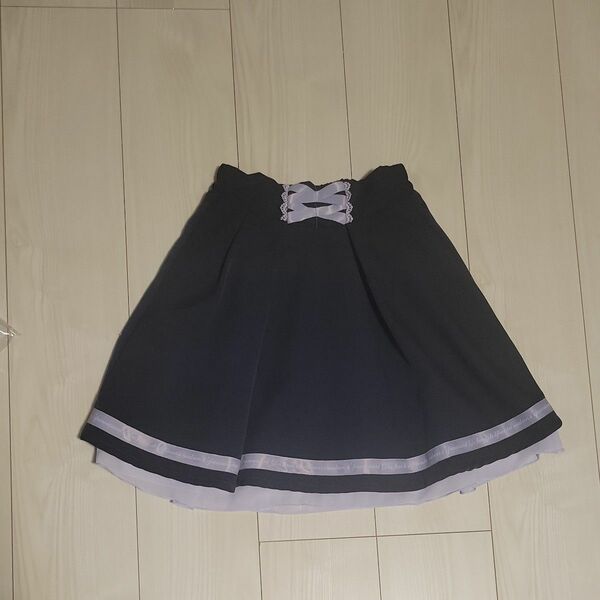 アクシーズファム プリーツ スカート紺×紫140cm