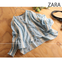 未用品♪ZARA ザラ★大人可愛い♪刺繍レースエンブロイダリーVネックブラウストップス_画像3