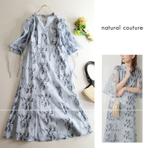 ナチュラルクチュール natural couture★大人素敵♪シアースリーブフラワープリントロング丈ワンピース_画像1