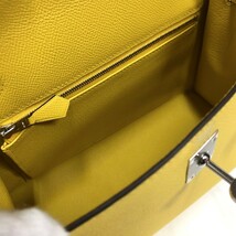 エルメス HERMES ケリー25 外縫い U刻 ジョーヌナプル シルバー金具 エプソン ハンドバッグ ショルダーバッグ 2WAY レディース 中古_画像7