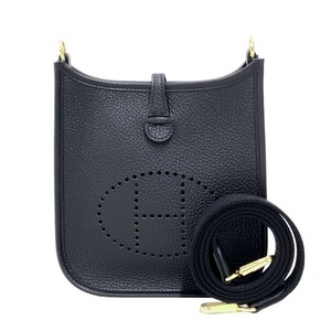 エルメス HERMES エヴリン TPM B刻印 ブラック ゴールド金具 トリヨンクレマンス ショルダーバッグ レディース 中古