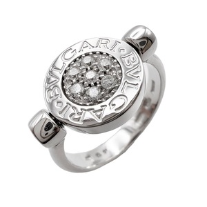 ブルガリ BVLGARI フリップリング オニキス パヴェダイヤ #49 K18WG/オニキス/ダイヤモンド ダイヤモンド ジュエリー 中古