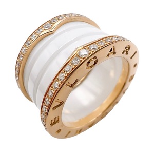 Bvlgari Bvlgari Beezero One Ring 4 Band (M) #49 K18PG/белый керамический бриллиант Используется ювелирные изделия