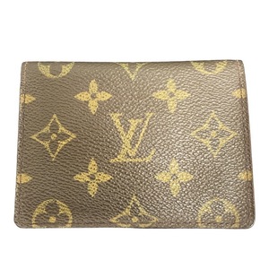 ルイ・ヴィトン LOUIS VUITTON ポルト2カルトヴェルティカル M60533 ブラウン モノグラムキャンパス パスケース メンズ 中古