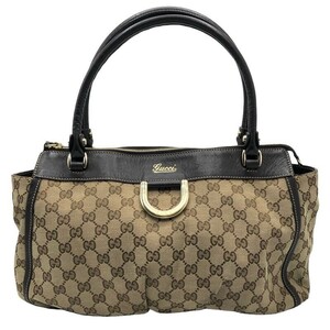 グッチ GUCCI アビーハンドバッグ 189831 キャメルブラウン GGキャンバス トートバッグ レディース 中古