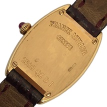 フランク・ミュラー FRANCK MULLER レディースウォッチ 2500QZDP レッド K18YG/革ベルト 腕時計 レディース 中古_画像4