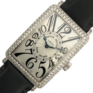 フランク・ミュラー FRANCK MULLER ロングアイランド 1000QZD シルバー K18WG/革ベルト（社外品） 腕時計 メンズ 中古