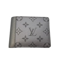 ルイ・ヴィトン LOUIS VUITTON ポルトフォイユ・ミュルティプル M30843 グレー カーフ タイガラマ 二つ折り財布 メンズ 中古_画像1