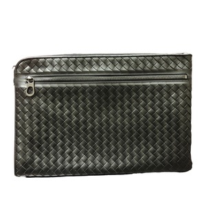 ボッテガ・ヴェネタ BOTTEGA VENETA クラッチバッグ 406021 ブラック カーフ セカンドバッグ メンズ 中古