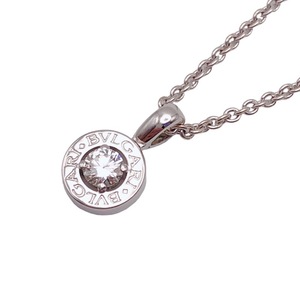 ブルガリ BVLGARI ブルガリブルガリ　1Pダイヤ　ネックレス K18WG ダイヤモンド ジュエリー 中古